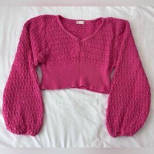 Alter’d state cropped pink knit sweater